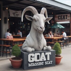 tượng dê trang trí xi măng