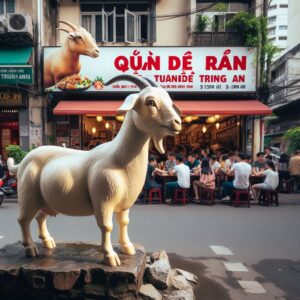 tượng dê trang trí xi măng